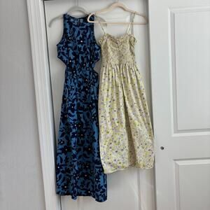Bundle of (2) Floral Sundresses Sz S Feminine Smocked H&M / Who What Wear
